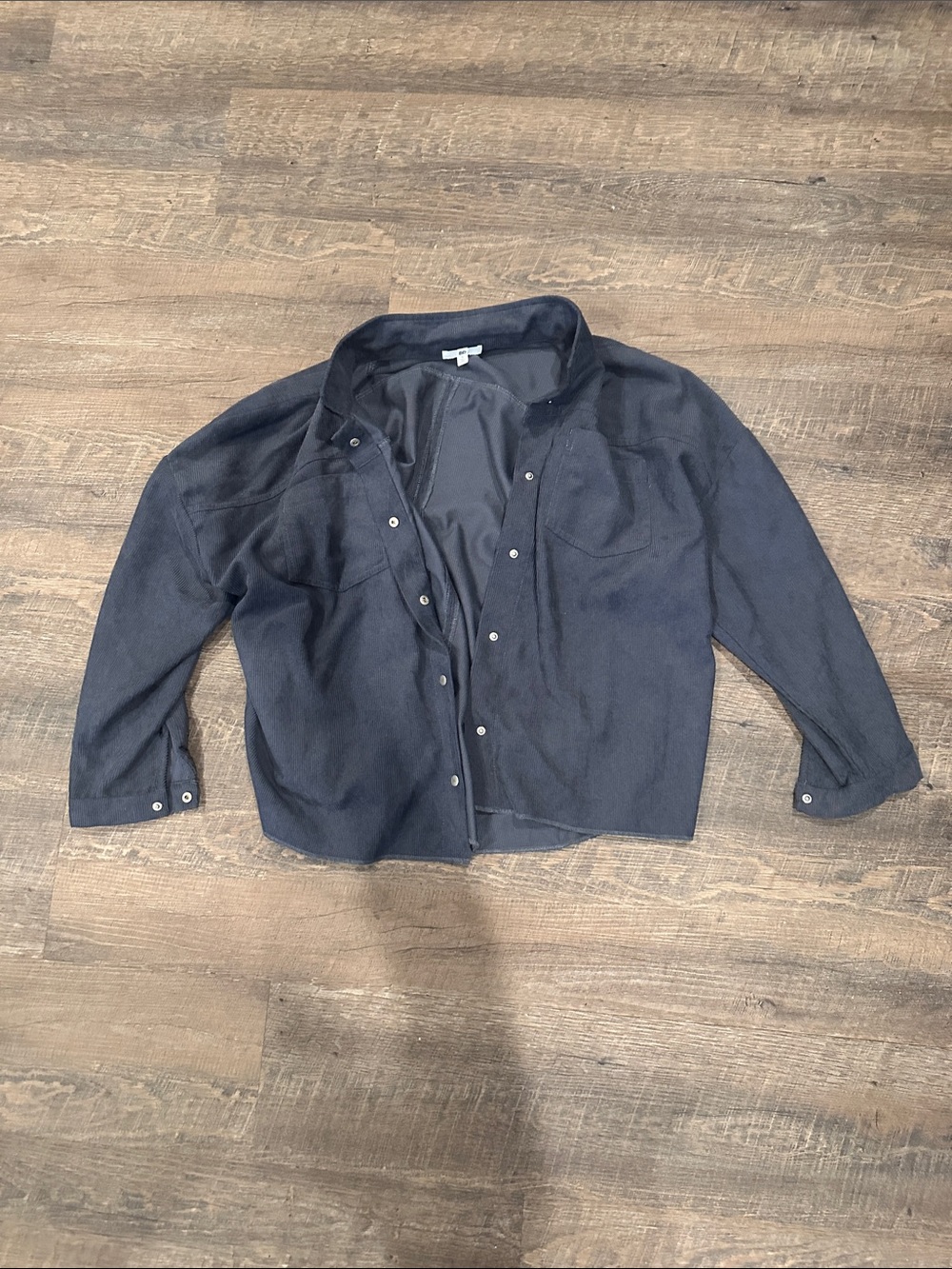Women’s  Dark Navy Corduroy Button-Up Shirt Jacket